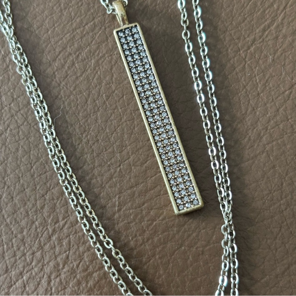 🩷 Vintage Sparkling CZ Vertical Bar Necklace 🩷